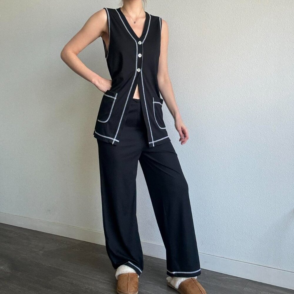 Vintage 80’s Two Piece Matching Contrast Set - Picture 8 of 8